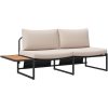 Soffgrupp för trädgården 3 delar med taupe dynor vidaXL Trädgårdsoffa, 200.5x70x68 cm, armstol utan armar – miniatyr 5