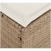 Soffgrupp för trädgården 4 delar med dynor L-formad beige vidaXL – miniatyr 12