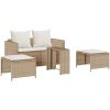Soffgrupp för trädgården, 5 delar med kuddar, stapelbar beige vidaXL – miniatyr 2
