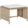 Soffgrupp för trädgården, 5 delar med kuddar, stapelbar beige vidaXL – miniatyr 7