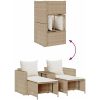 Soffgrupp för trädgården, 5 delar med kuddar, stapelbar beige vidaXL – miniatyr 8