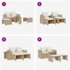 Soffgrupp för trädgården, 5 delar med kuddar, stapelbar beige vidaXL – miniatyr 9