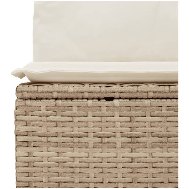 Soffgrupp för trädgården med dynor 13 delar beige konstrotting vidaXL – bild 6