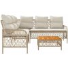 Soffgrupp för trädgården med dynor 2 delar beige konstrotting vidaXL – miniatyr 6