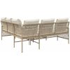 Soffgrupp för trädgården med dynor 2 delar beige konstrotting vidaXL – miniatyr 7