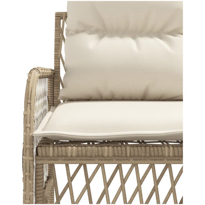 Soffgrupp för trädgården med dynor 2 delar beige konstrotting vidaXL – bild 8