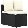 Soffgrupp för trädgården med dynor 4 delar konstrotting svart vidaXL – miniatyr 4