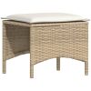 Soffgrupp för trädgården med dynor 5 delar beige konstrotting vidaXL – miniatyr 6
