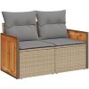 Soffgrupp för trädgården med dynor 6 delar beige konstrotting vidaXL – miniatyr 3