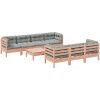 Soffgrupp för trädgården med dynor 8 delar massiv douglasgran vidaXL – miniatyr 2