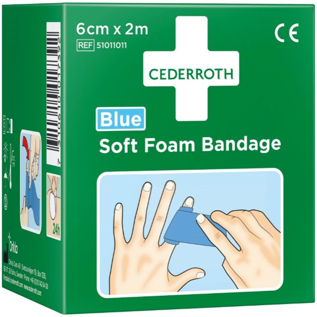 Soft Foam Bandage Blue 6cmx2m CEDERROTH
