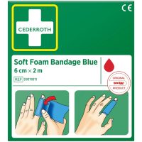 Soft Foam Bandage Blue 6cmx2m CEDERROTH
