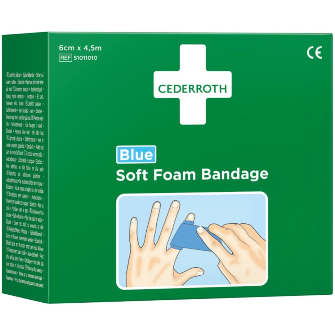 Soft Foam Bandage Blue 6cmx4,5m CEDERROTH Blå 6 cm x 4,5 m