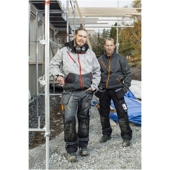 Softshell Jacka 1247 Technical Gråmelerad/Röd Jobman XXXL – bild 5