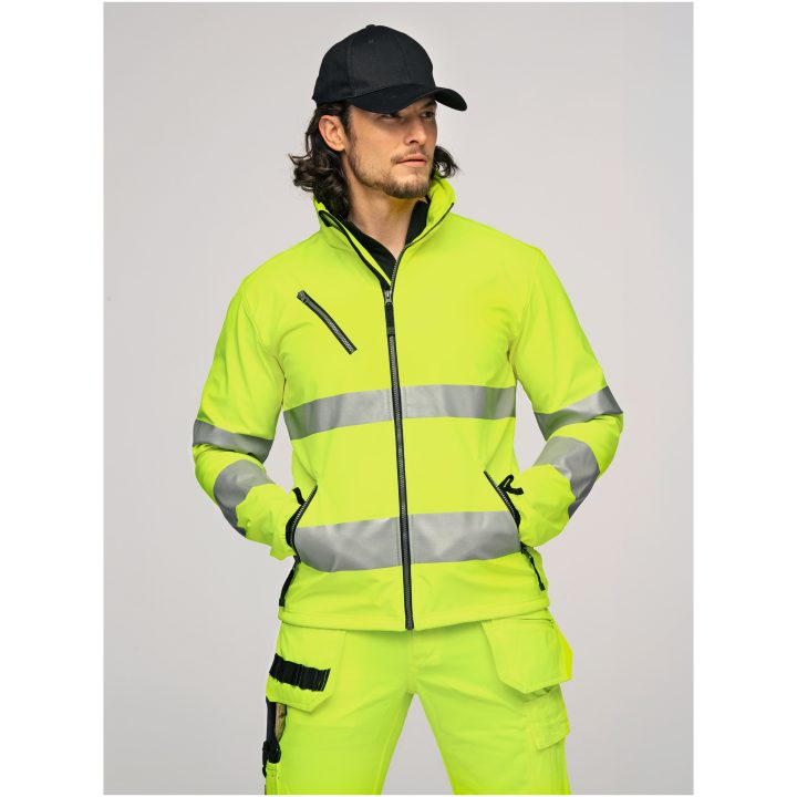Softshell Jacka Varsel 1202 Practical Gul Jobman XXXL – bild 7
