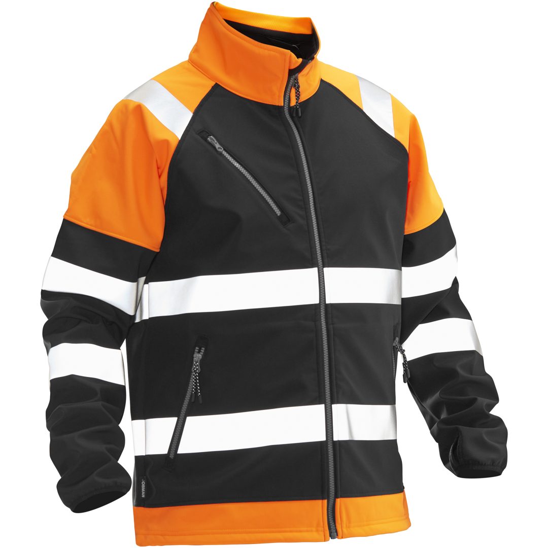 Softshell Jacka Varsel 5125 Technical Svart/Orange Jobman XXXL
