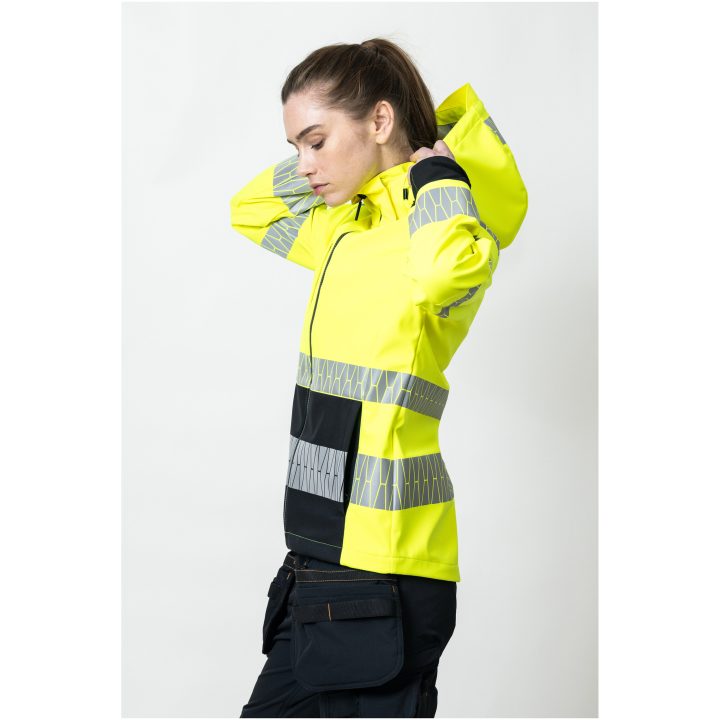 Softshelljacka Dam 1377 Varselgul Svart Varsel gul/svart Jobman – bild 7