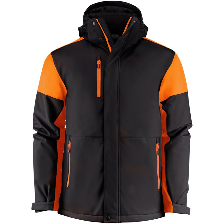 Softshelljacka Padded Svart/orange Printer PRIME s – bild 5
