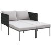 Solbädd med Kuddar 2-Person Anthracite Stål vidaXL 115 x 153 x 69.5 cm – miniatyr 2