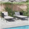 Solbädd med Kuddar 2-Person Anthracite Stål vidaXL 115 x 153 x 69.5 cm – miniatyr 3