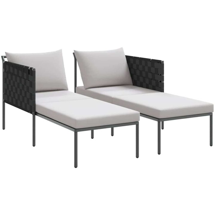 Solbädd med Kuddar 2-Person Anthracite Stål vidaXL 115 x 153 x 69.5 cm – bild 4