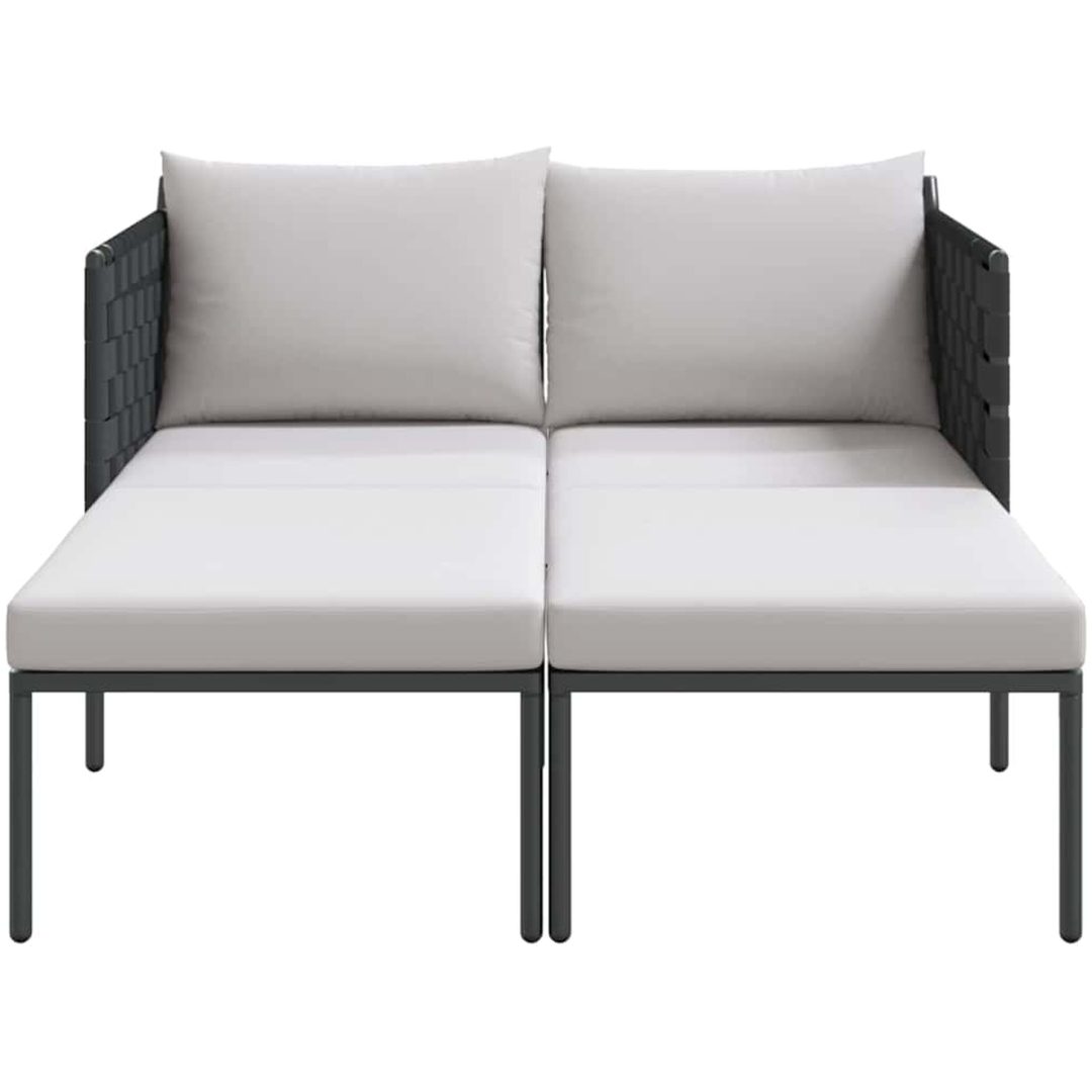 Solbädd med Kuddar 2-Person Anthracite Stål vidaXL 115 x 153 x 69.5 cm – bild 6