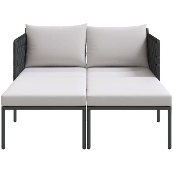 Solbädd med Kuddar 2-Person Anthracite Stål vidaXL 115 x 153 x 69.5 cm – bild 6