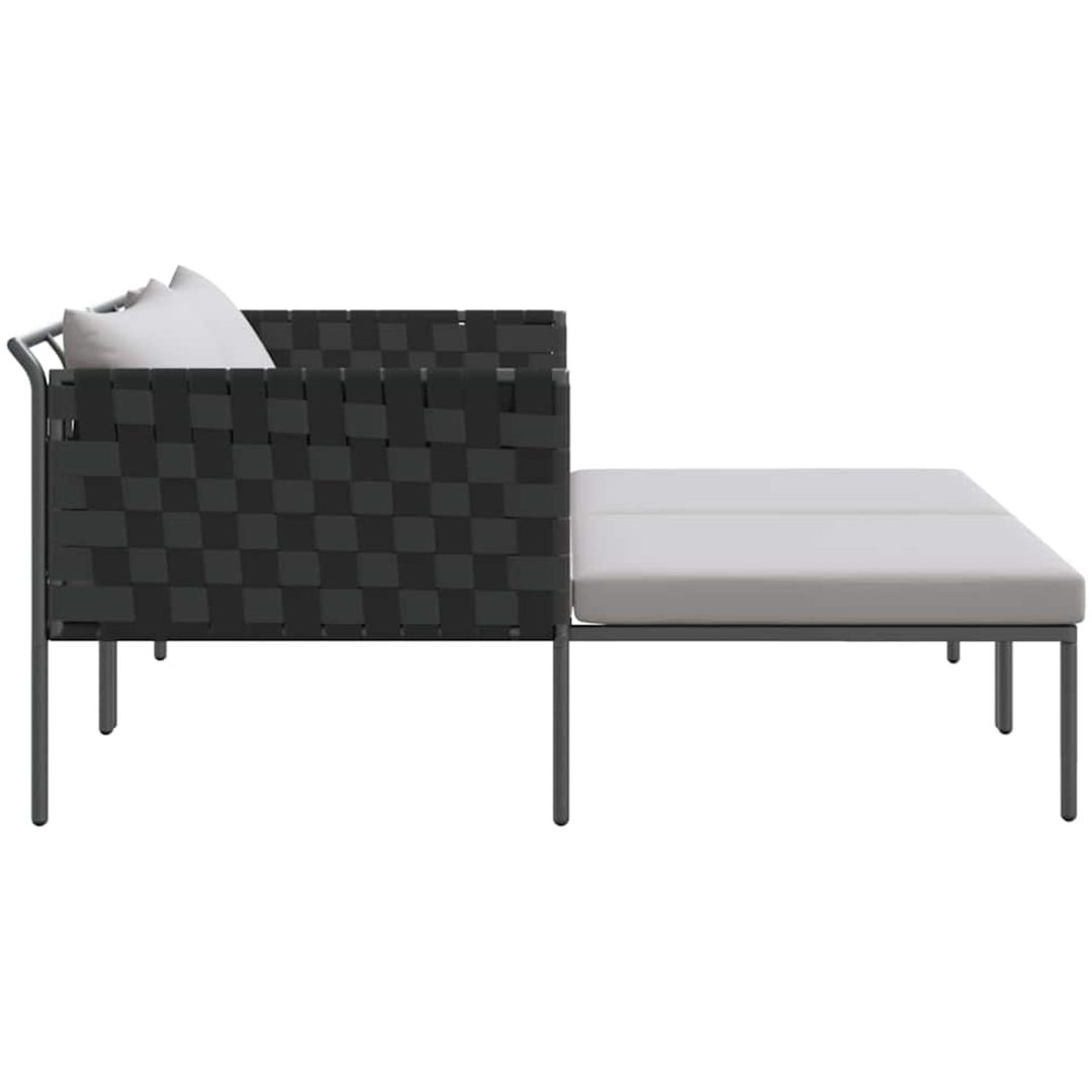 Solbädd med Kuddar 2-Person Anthracite Stål vidaXL 115 x 153 x 69.5 cm – bild 7