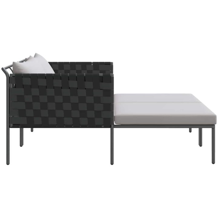 Solbädd med Kuddar 2-Person Anthracite Stål vidaXL 115 x 153 x 69.5 cm – bild 7