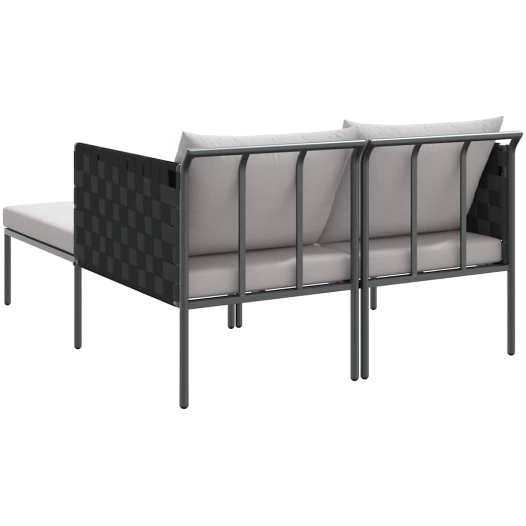 Solbädd med Kuddar 2-Person Anthracite Stål vidaXL 115 x 153 x 69.5 cm – bild 8