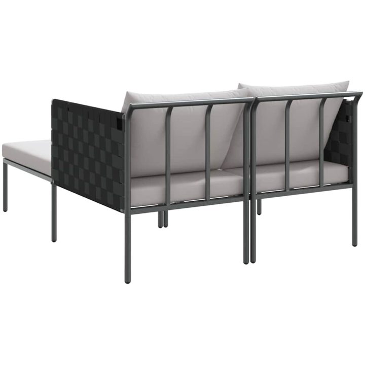 Solbädd med Kuddar 2-Person Anthracite Stål vidaXL 115 x 153 x 69.5 cm – bild 8
