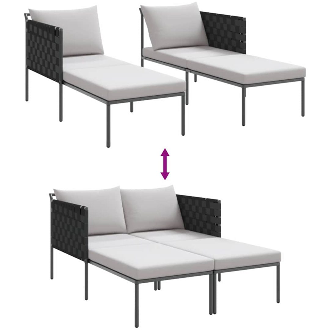 Solbädd med Kuddar 2-Person Anthracite Stål vidaXL 115 x 153 x 69.5 cm – bild 10