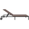 Solbädd med Kuddar och Hjul för 2 Personer Brun Poly Rattan vidaXL 200 x 109 x 28 cm – miniatyr 6