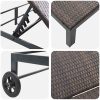 Solbädd med Kuddar och Hjul för 2 Personer Brun Poly Rattan vidaXL 200 x 109 x 28 cm – miniatyr 8