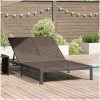 Solbädd med Kuddar och Hjul för 2 Personer Brun Poly Rattan vidaXL 200 x 109 x 28 cm – miniatyr 1