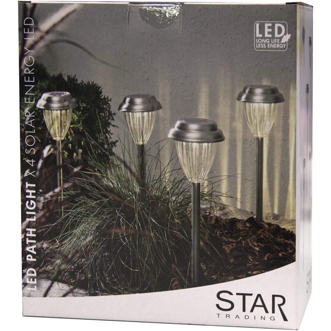 Solcells-pollare 4-p Palma Silver Star Trading – bild 3