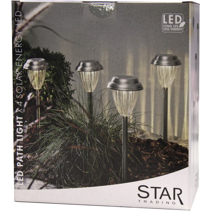 Solcells-pollare 4-p Palma Silver Star Trading – bild 3