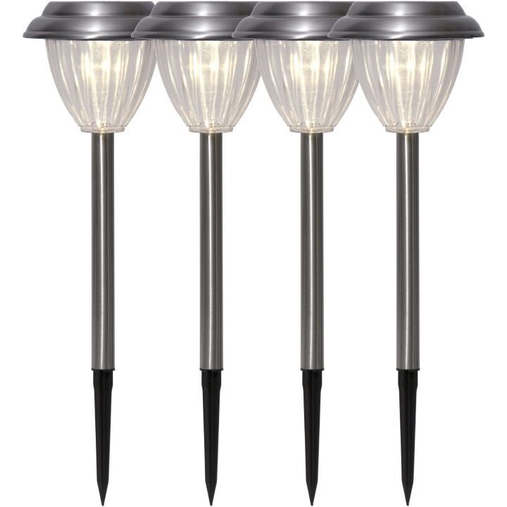 Solcells-pollare 4-p Palma Silver Star Trading – bild 2
