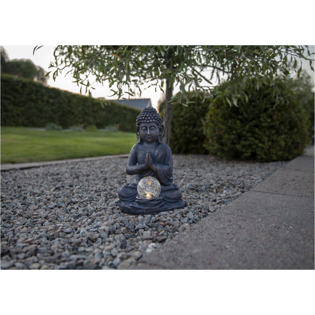 Solcellsdekoration Buddha Grå Star Trading – bild 3
