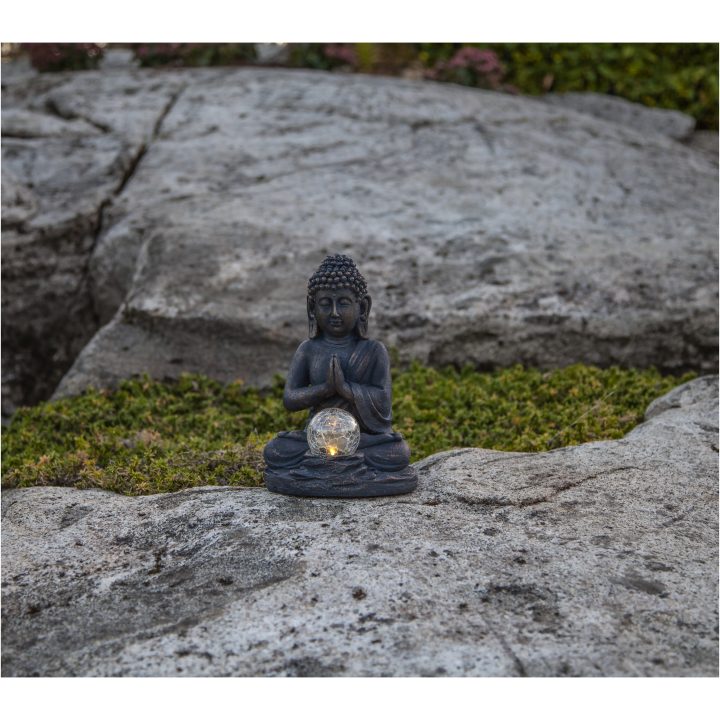 Solcellsdekoration Buddha Grå Star Trading – bild 2