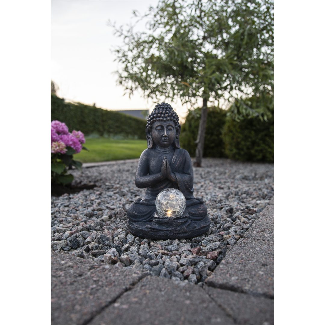 Solcellsdekoration Buddha Grå Star Trading