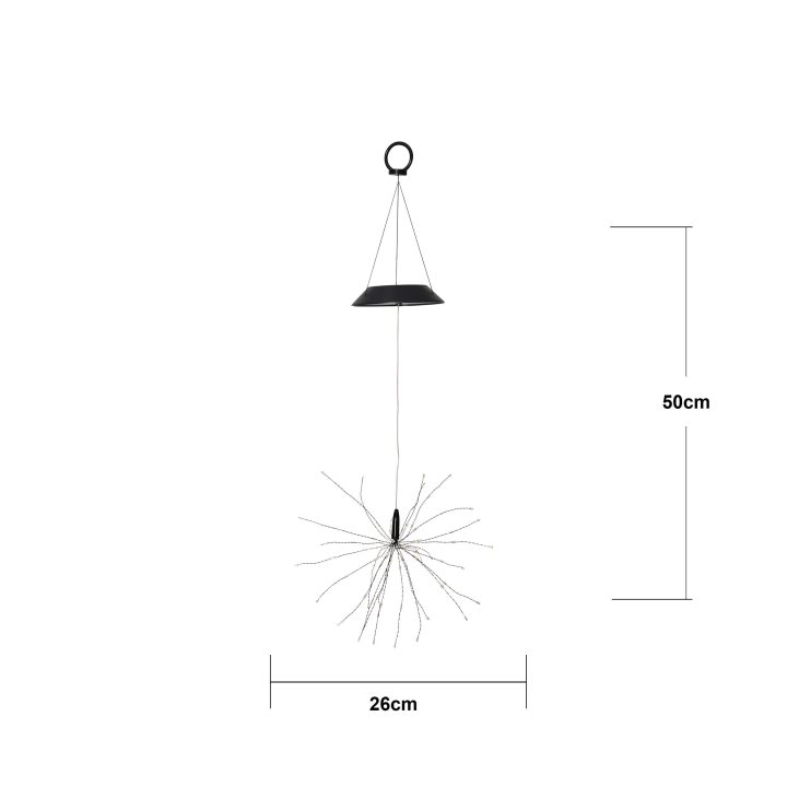 Solcellsdekoration Firework Solar Svart Star Trading – bild 5