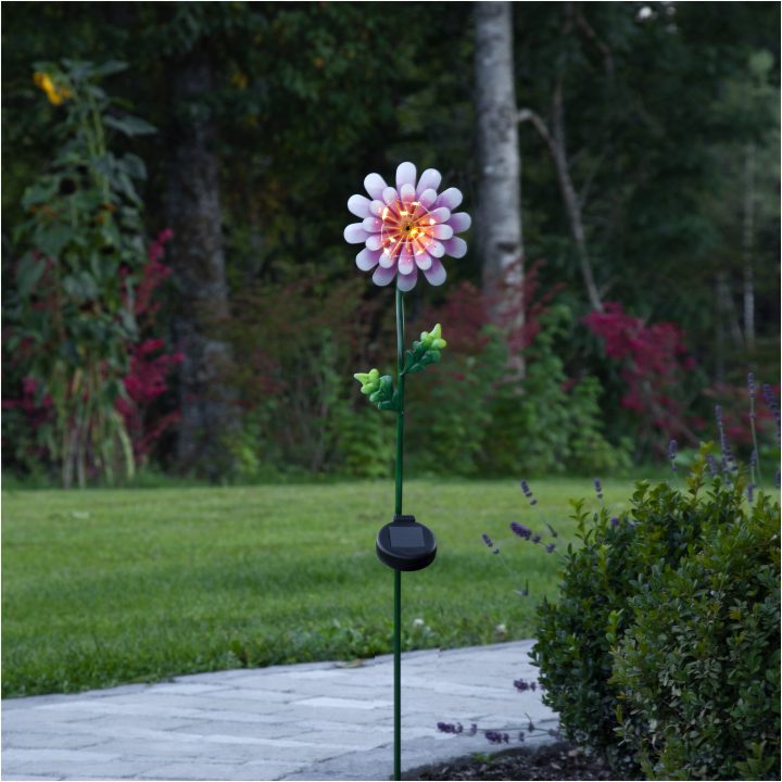 Solcellsdekoration Pink Daisy STAR TRADING – bild 3