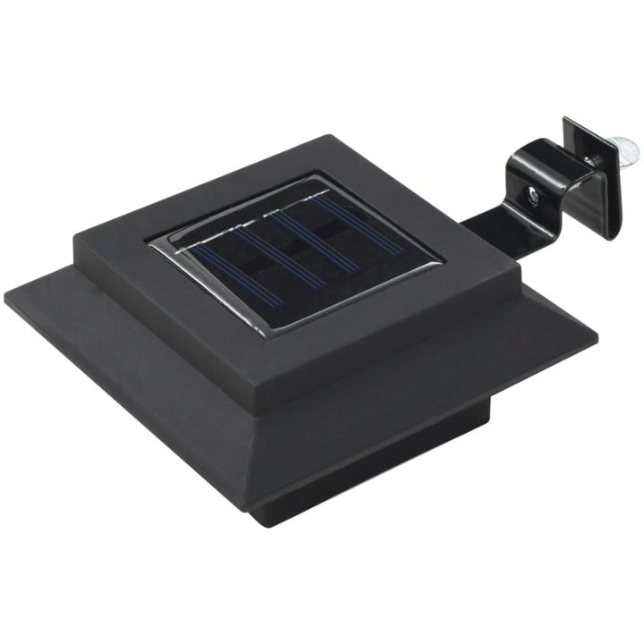 Solcellslampor 12 st LED fyrkantiga 12 cm svart vidaXL – bild 2