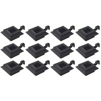 Solcellslampor 12 st LED fyrkantiga 12 cm svart vidaXL