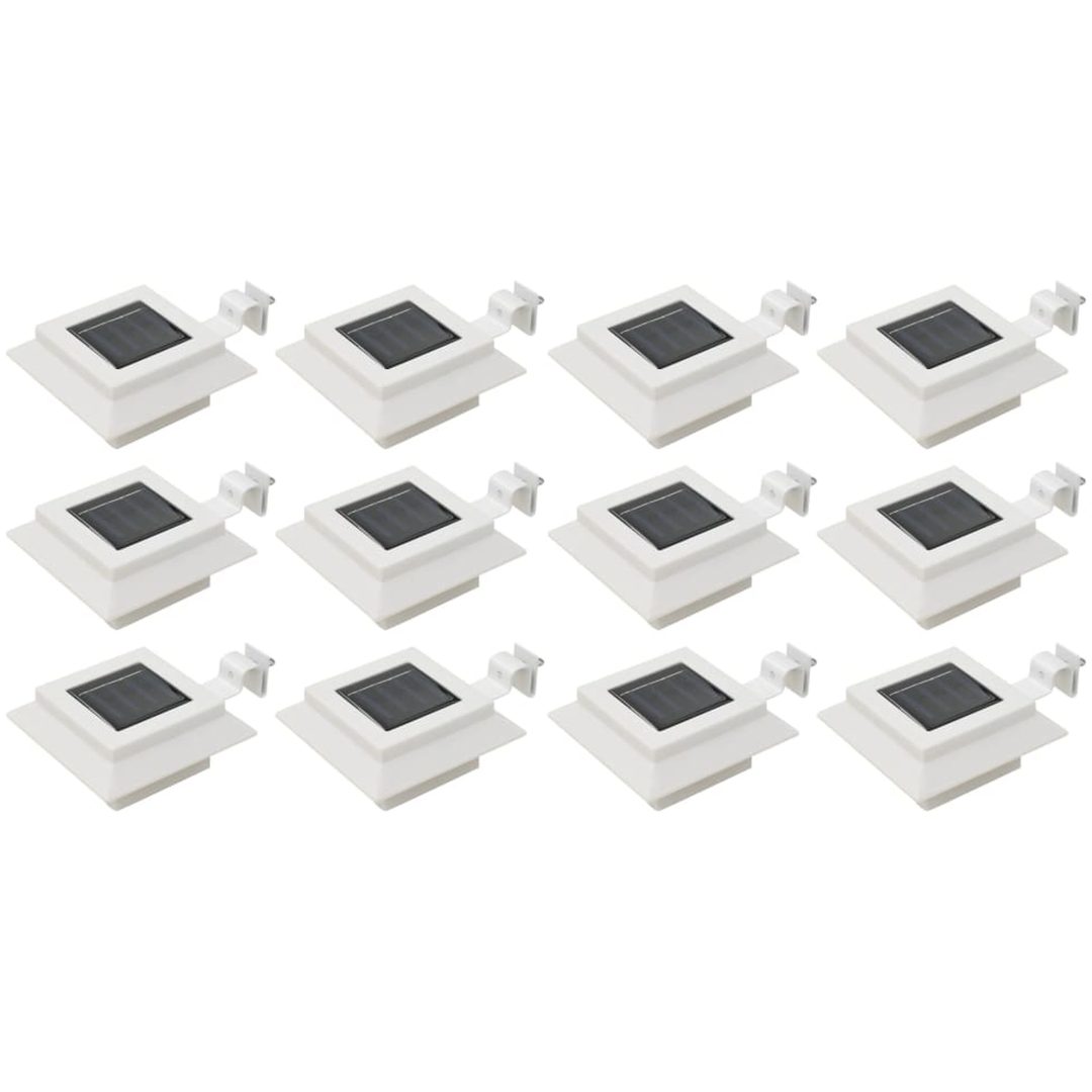 Solcellslampor 12 st LED fyrkantiga 12 cm vit vidaXL