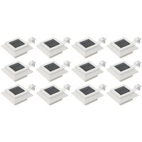 Solcellslampor 12 st LED fyrkantiga 12 cm vit vidaXL