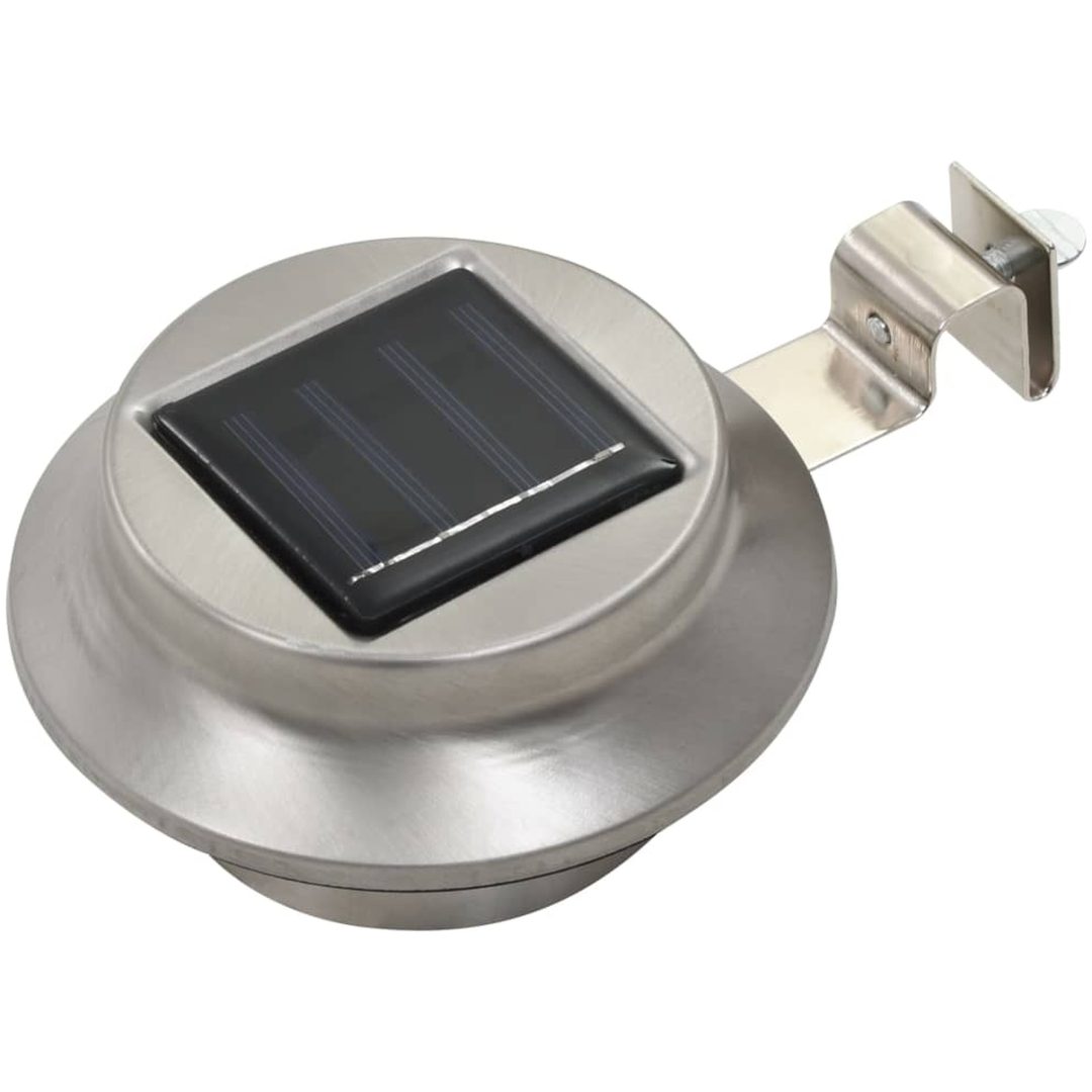 Solcellslampor 12 st LED runda 12 cm vit vidaXL – bild 2