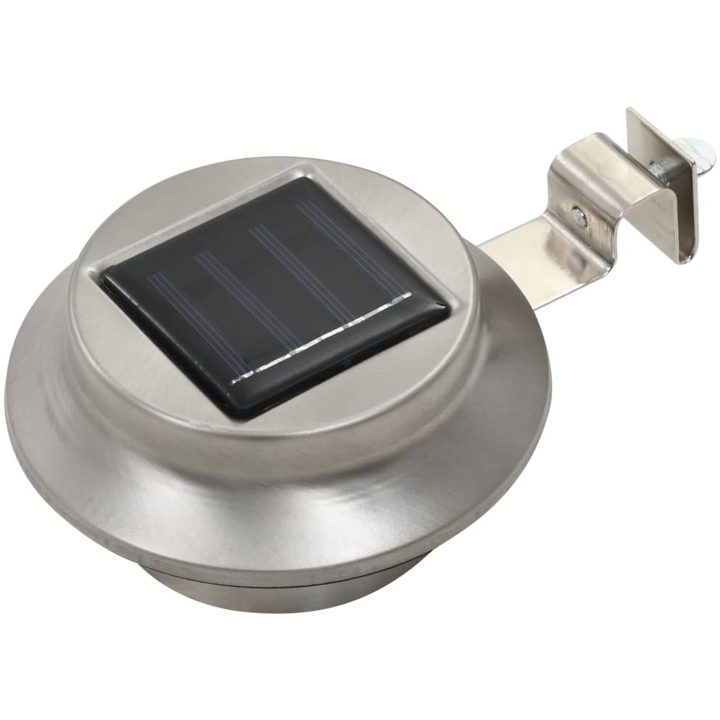 Solcellslampor 12 st LED runda 12 cm vit vidaXL – bild 2
