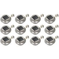 Solcellslampor 12 st LED runda 12 cm vit vidaXL